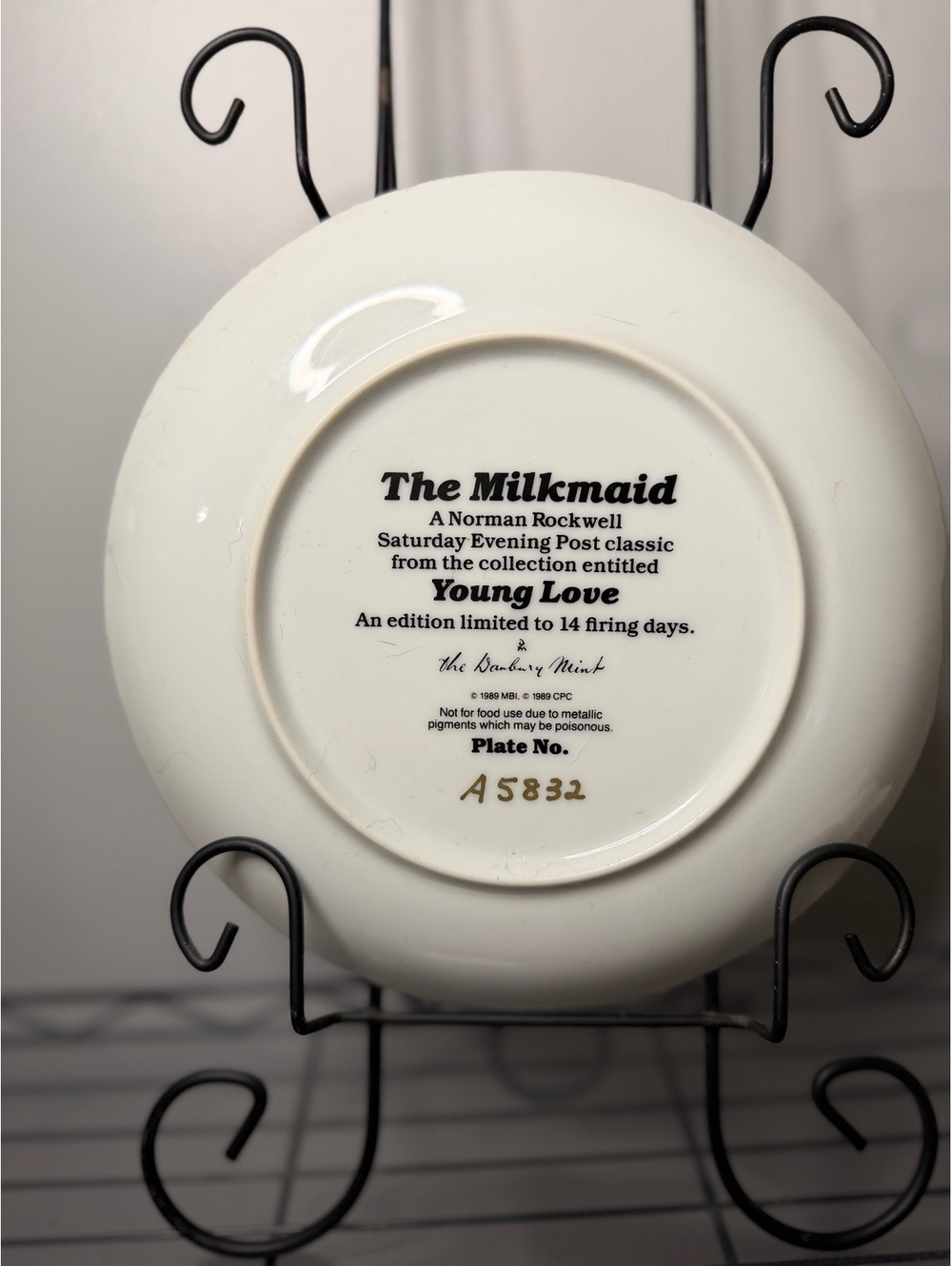 The Milkmaid by Norman Rockwell Limited Edition Collector's Plate